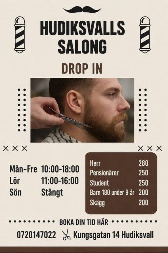 Skäggtrimning på Hudiksvalls Salong